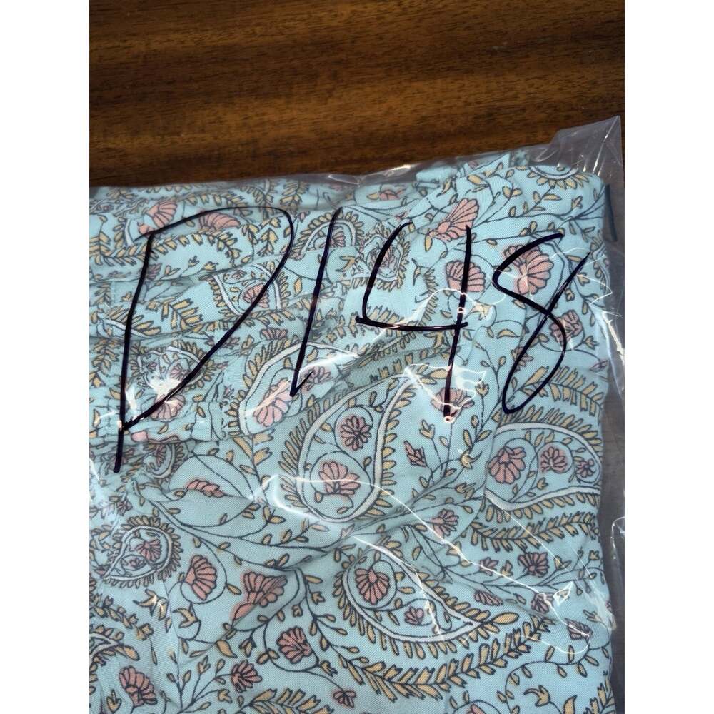 Mossimo Supply Co Women’s Medium Teal Paisley Bell Bottom Flare Pants Boho Y2K - Picture 3 of 5